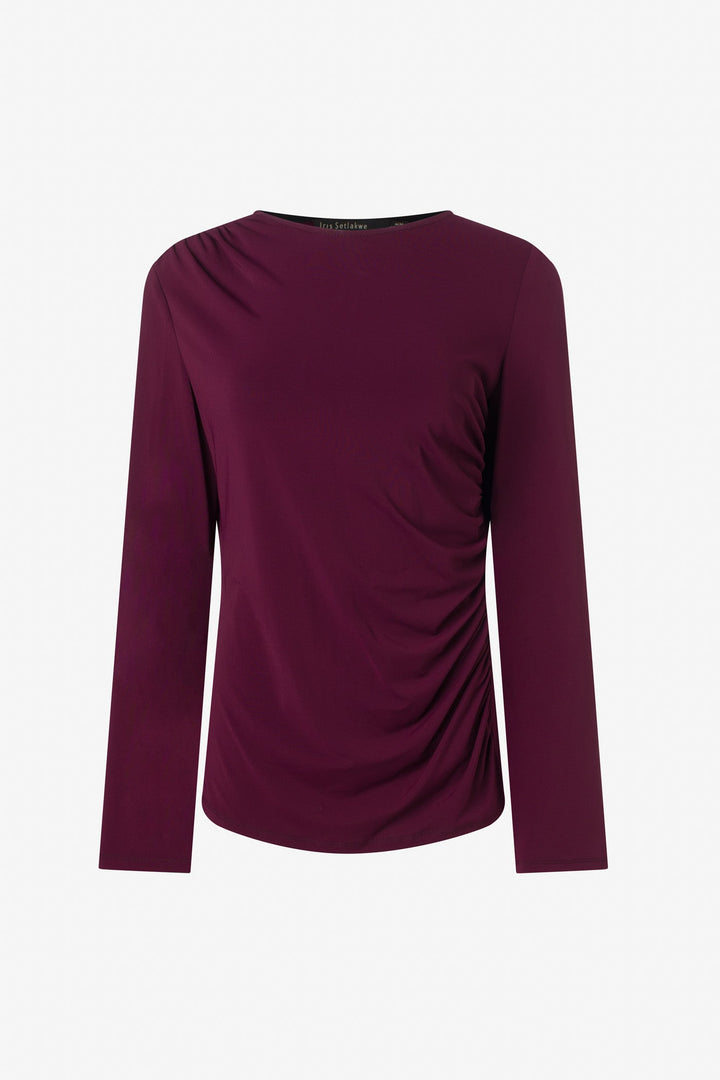 Long sleeve shirred top