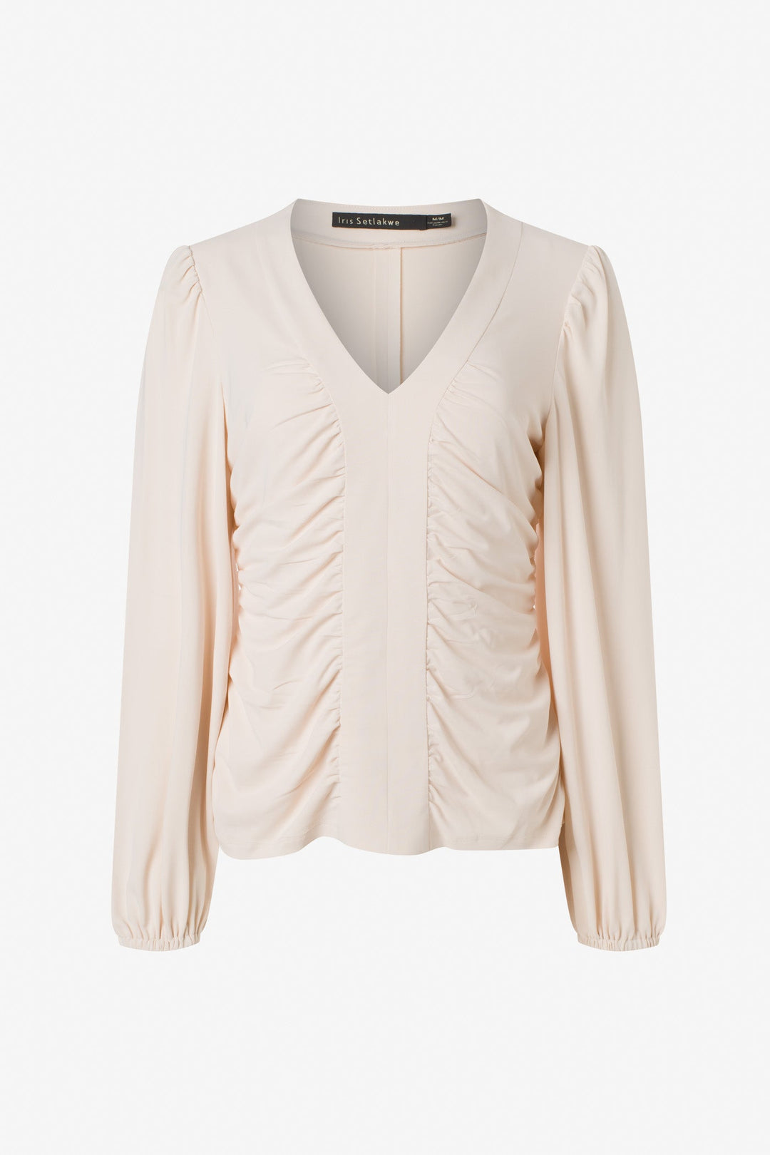 Long sleeve top with roushing