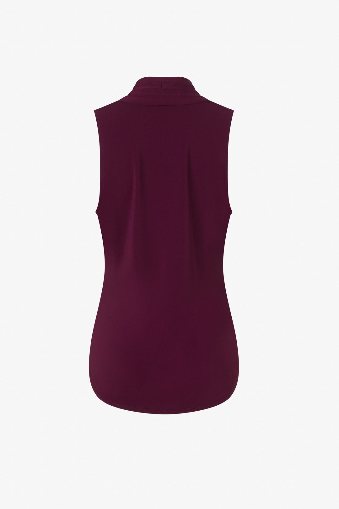 Matte jersey sleeveless pleated v-neck top