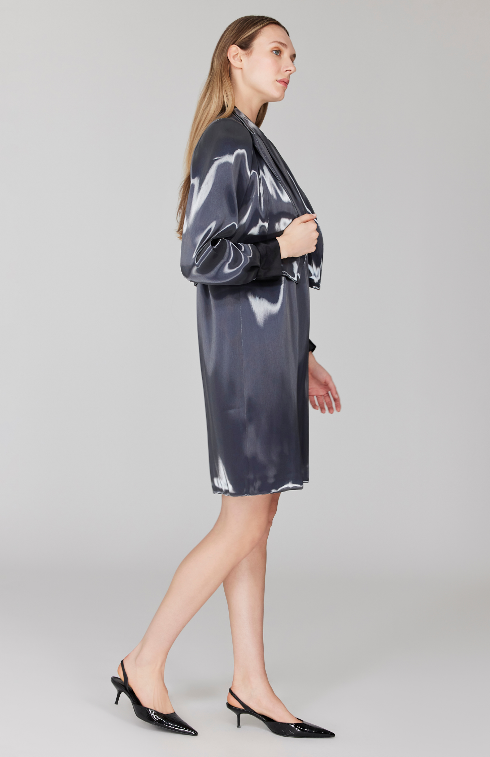 PREORDER Liquid Organza Short Jacket w/ Pleated Sleeve
