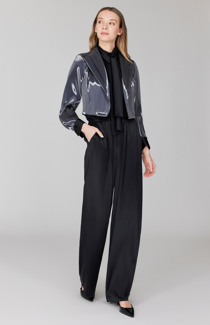 PREORDER Liquid Organza Short Jacket w/ Pleated Sleeve