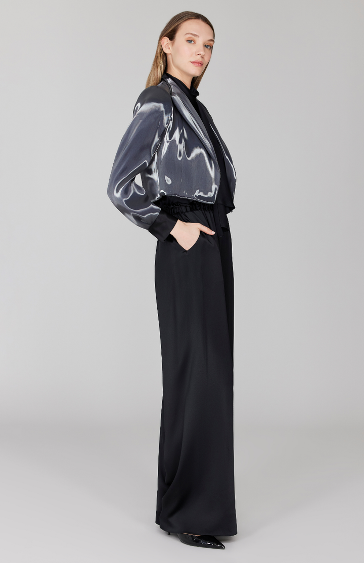 PREORDER Liquid Organza Short Jacket w/ Pleated Sleeve