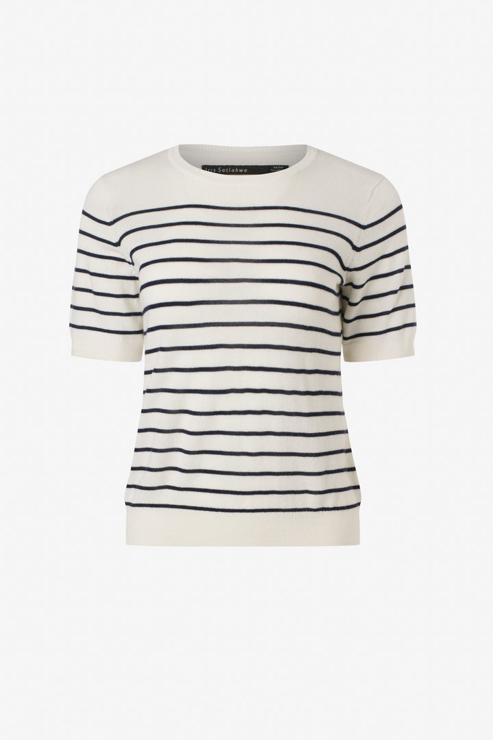 Fine merino blend striped T-shirt