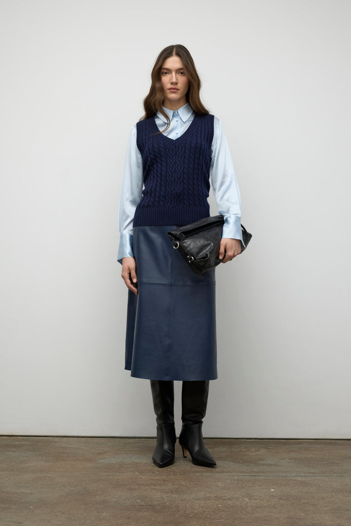 Cable sleeveless knit top