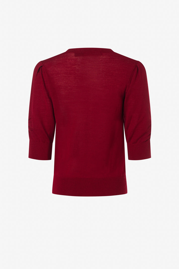 Fine merino blend sweater rushed sleeve detail