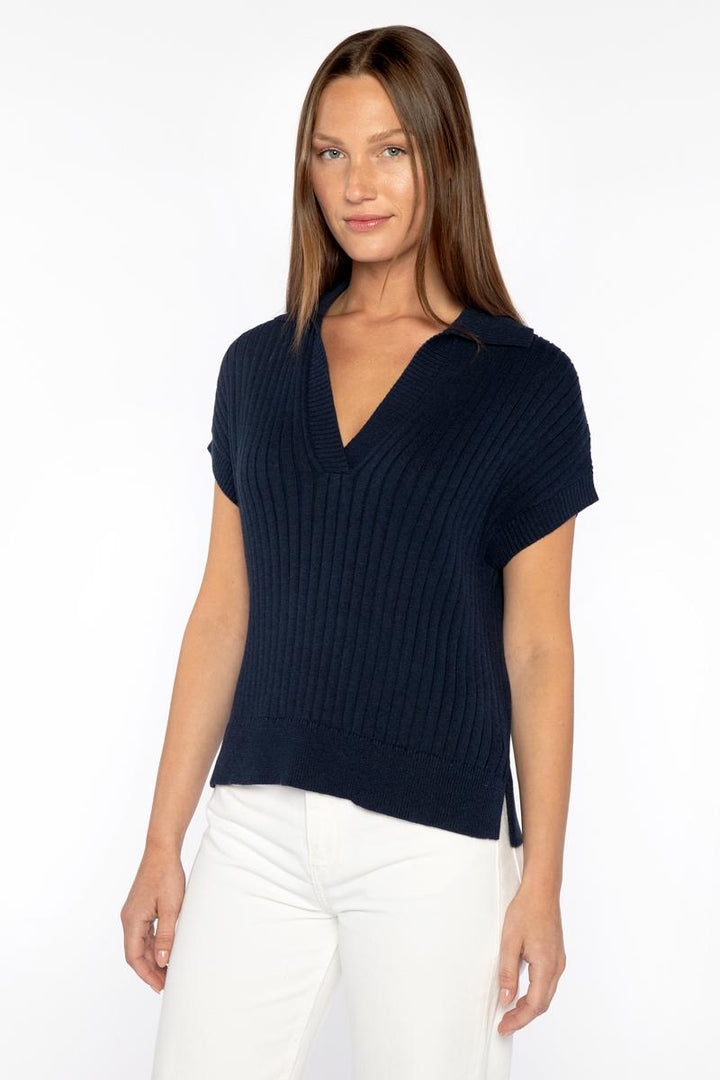 Rib Cap Sleeve Polo