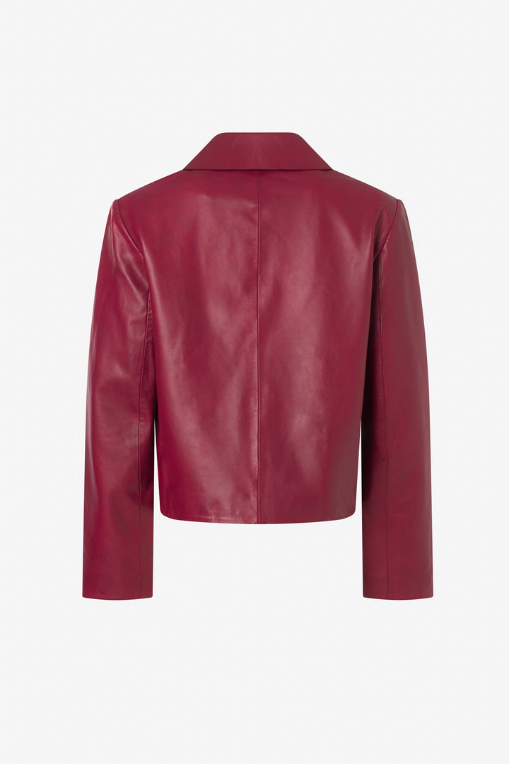 Cropped leather jacket