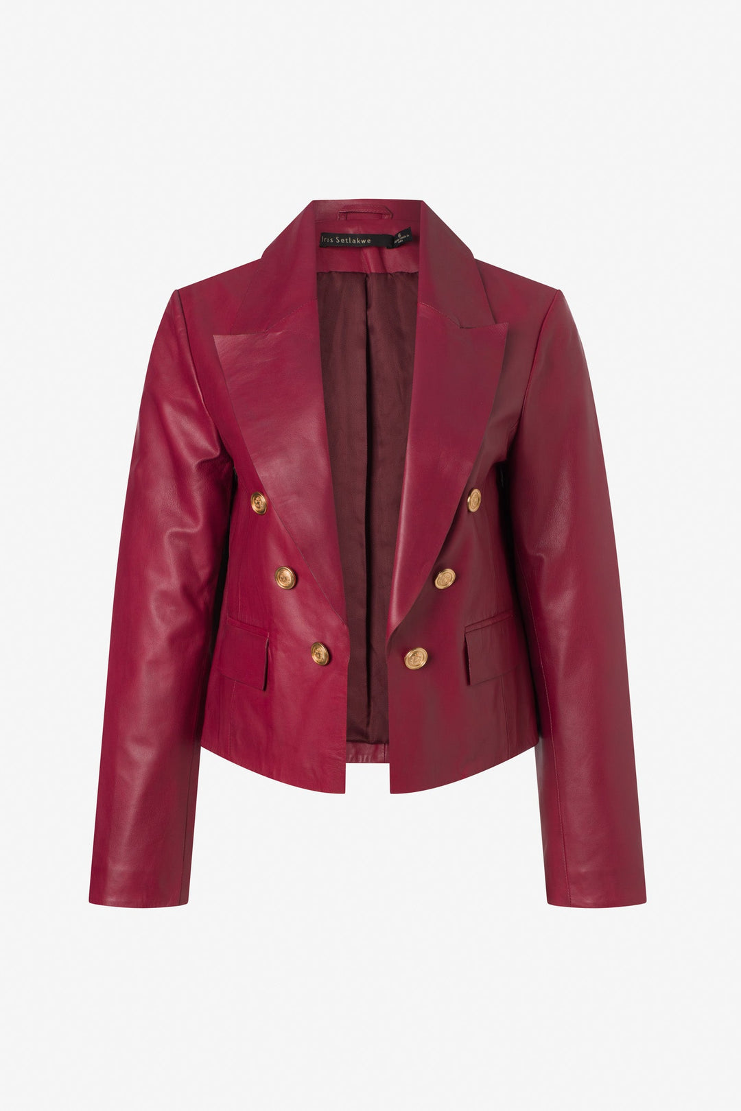 Cropped leather jacket