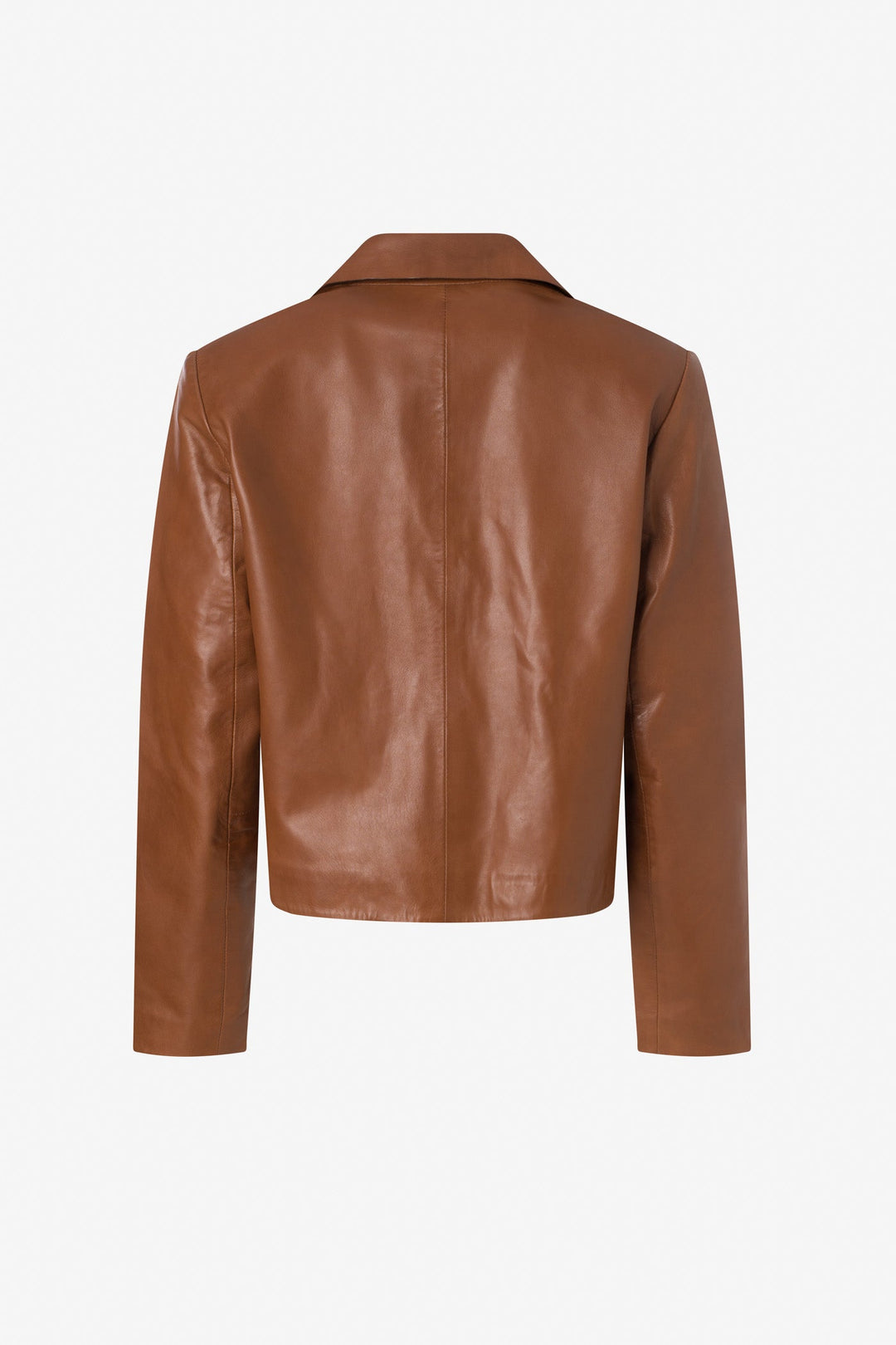 Cropped leather jacket