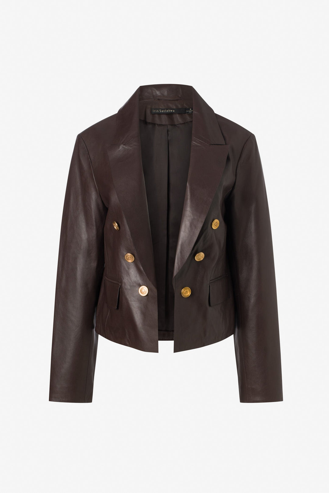 Cropped leather jacket