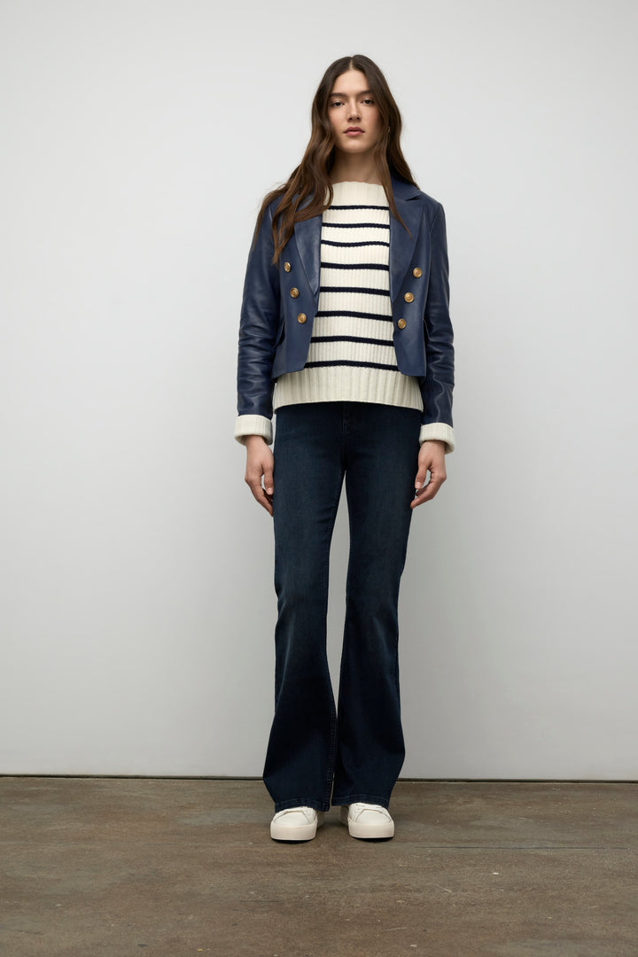 Cropped leather jacket