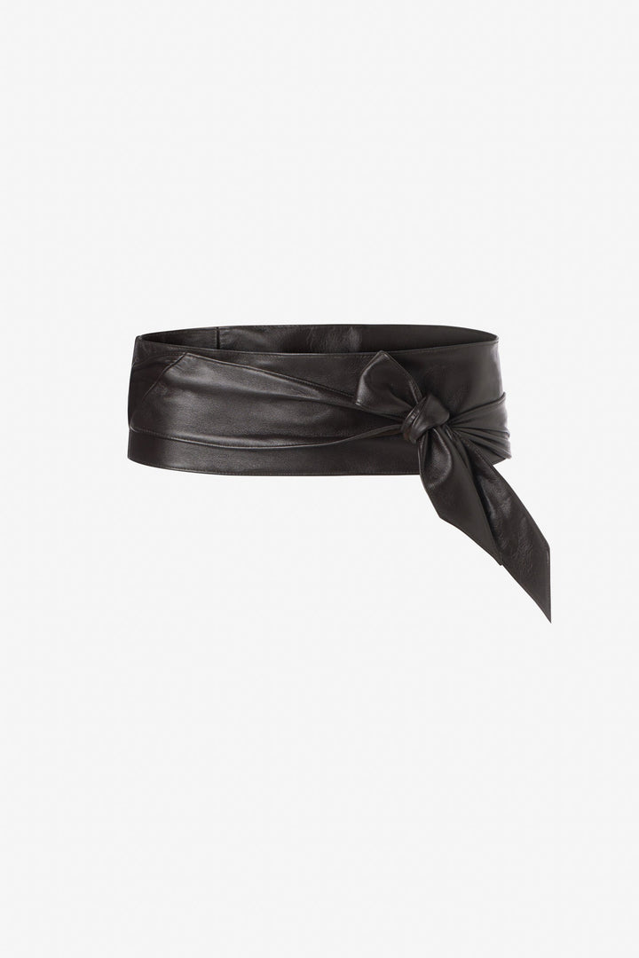 Leather wrap around belt
