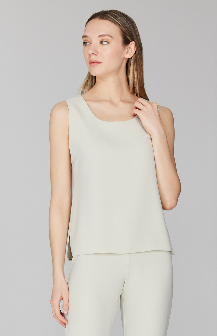 Lustrous Crepe Scoop Neck Tank