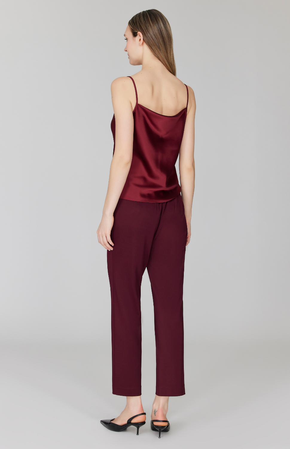 Matte Jersey Straight Cropped Pant w/ Back Elastic
