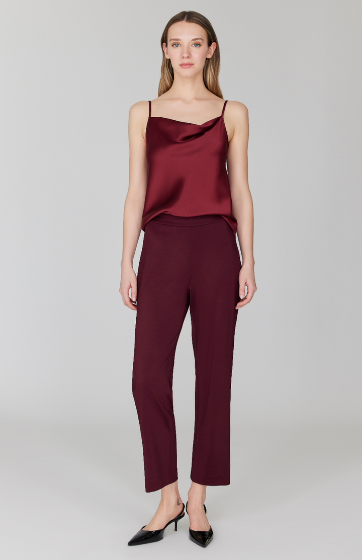 Matte Jersey Straight Cropped Pant w/ Back Elastic