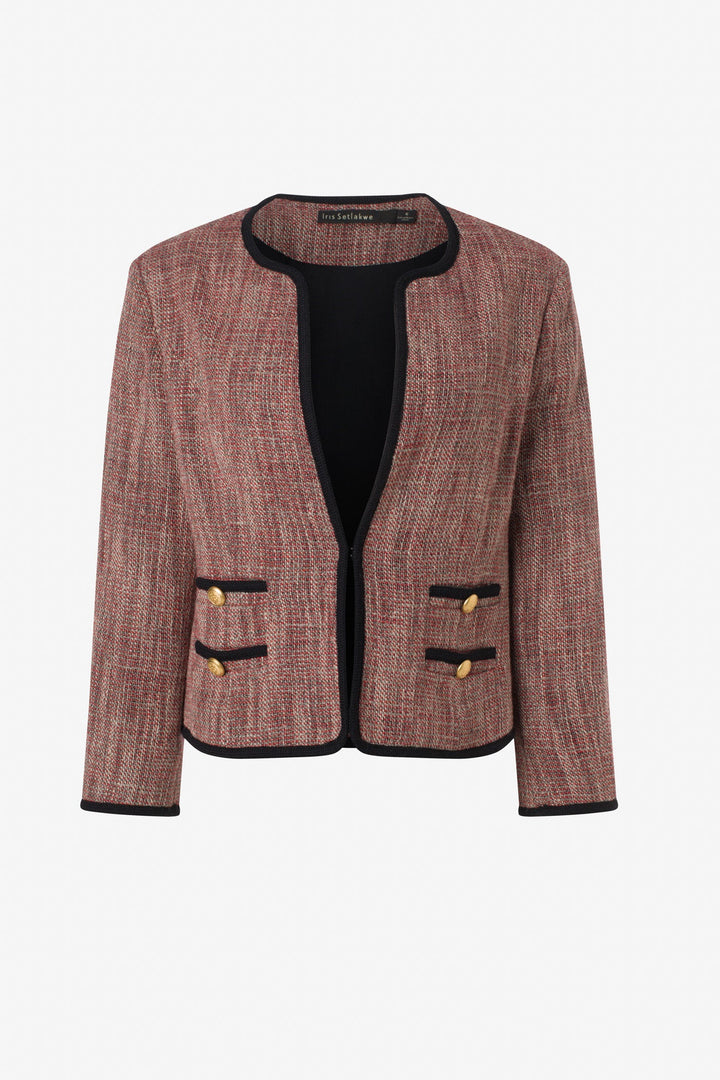 Cropped jacket with trim