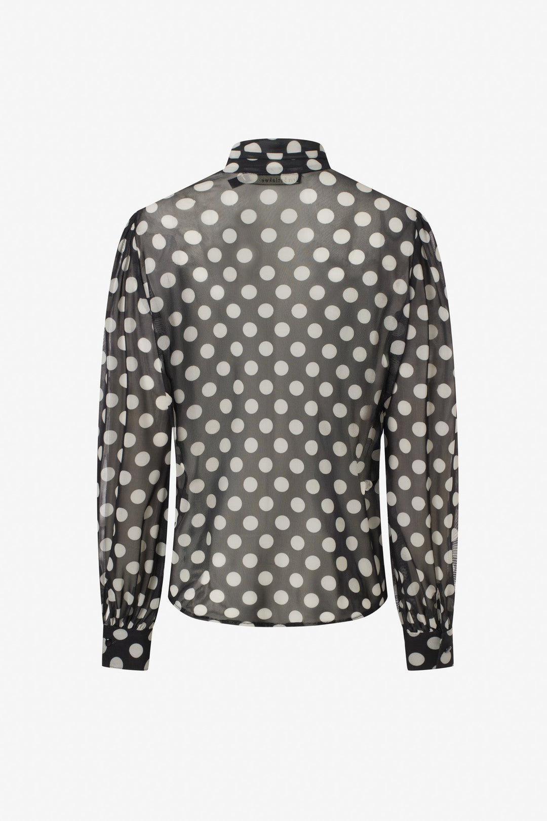 Polka dot mesh blouse