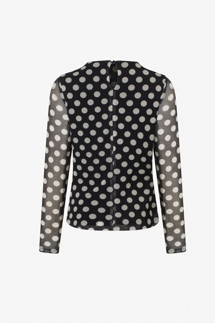 Polka dot long sleeve top