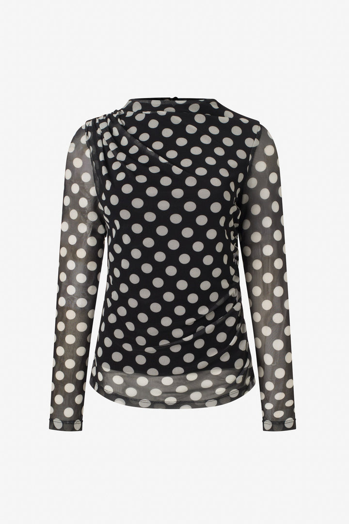 Polka dot long sleeve top