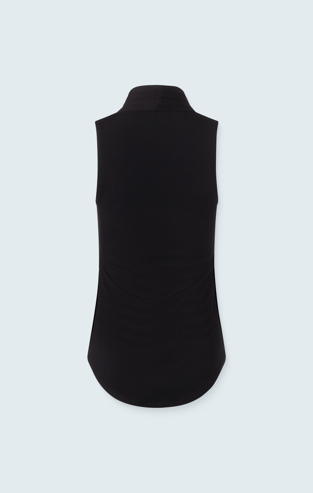 Matte jersey sleeveless pleated v-neck top