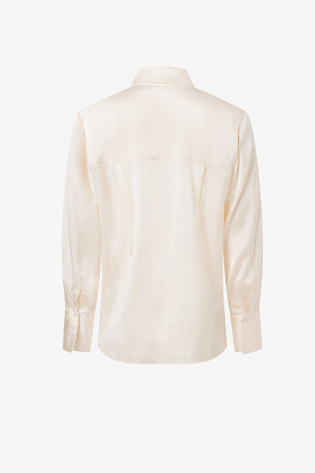 Button down classic stretch silk blouse