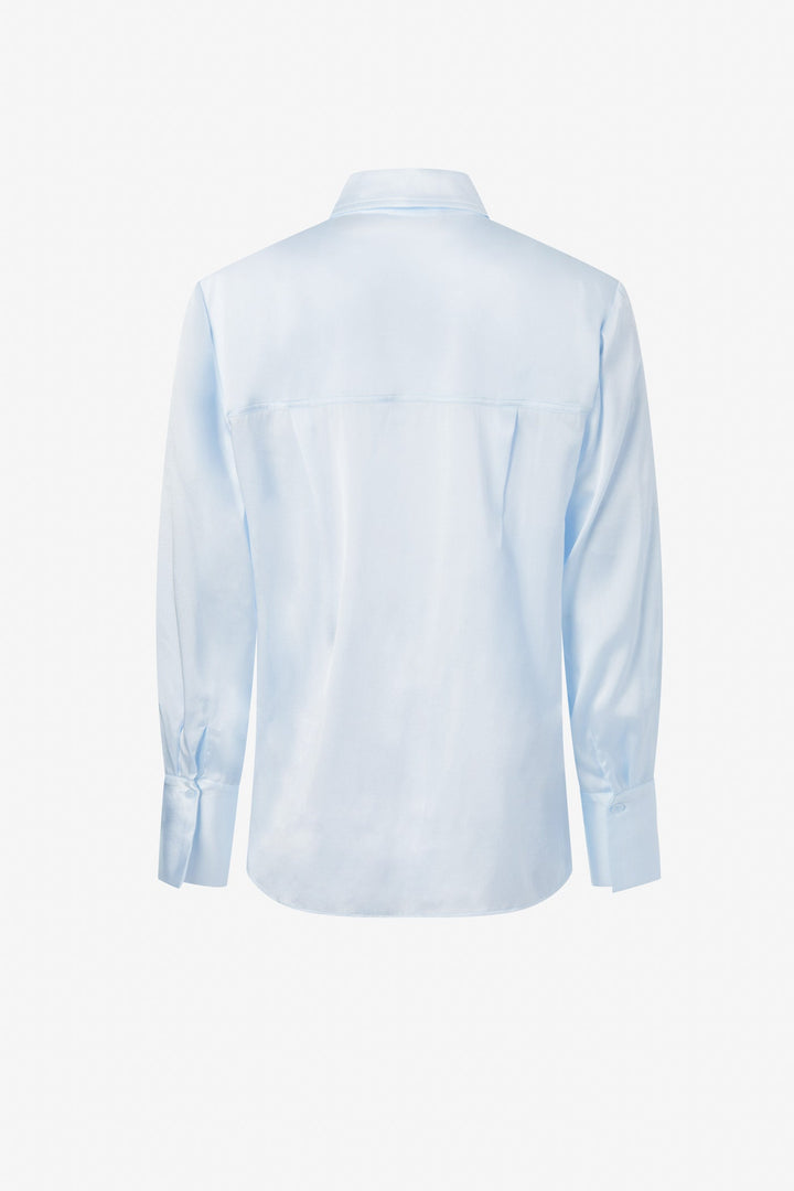 Button down classic stretch silk blouse