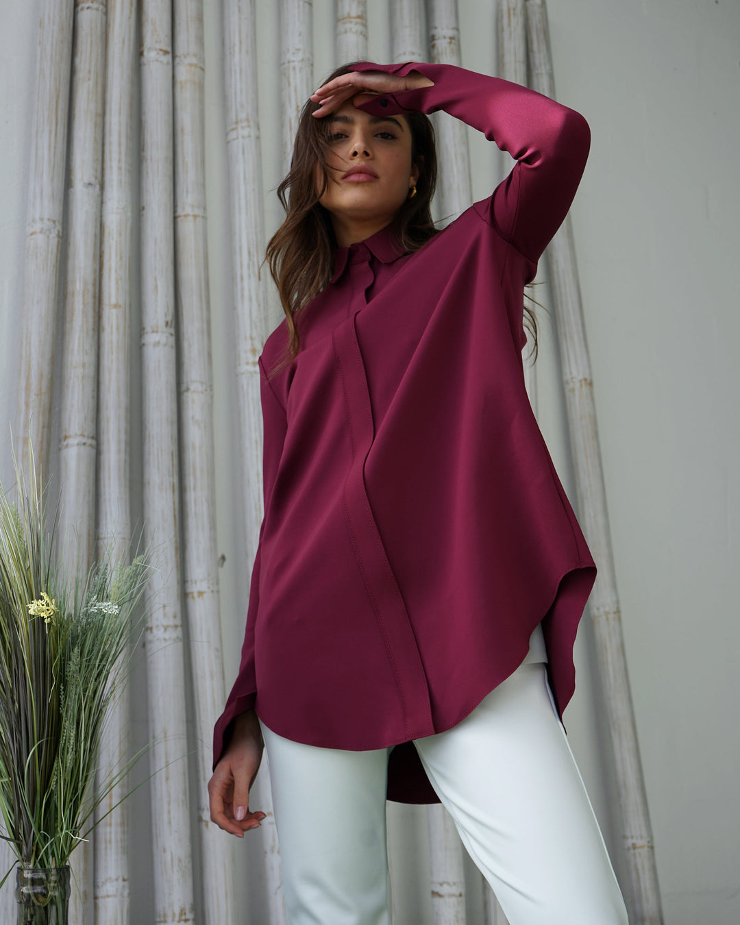 Shirt TILE | Aubergine