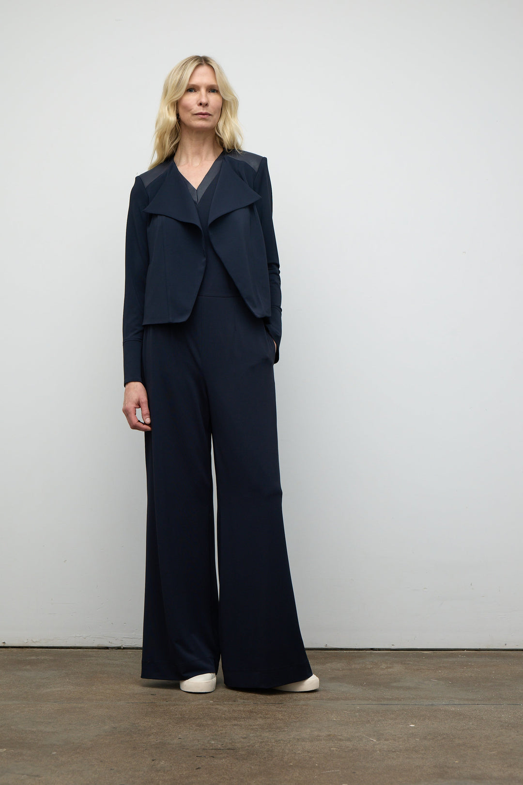 Short jacket with vegan leather combo